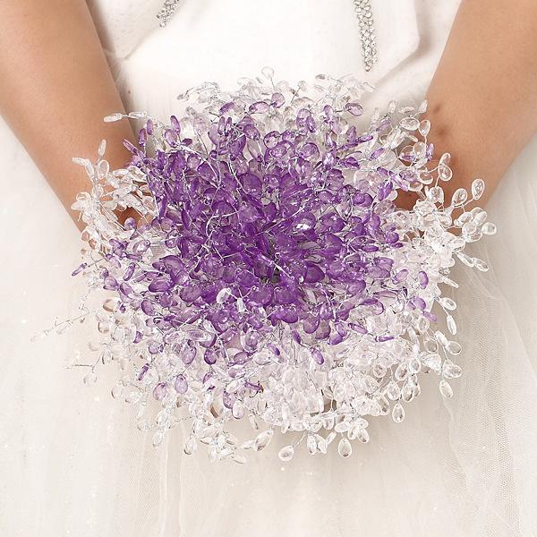 Beaded Srystal Wedding Bouquet 20cm diameter High Wedding Decoration Artificial Flower Bridesmaid Bridal Hand Holding Brooch Flowers