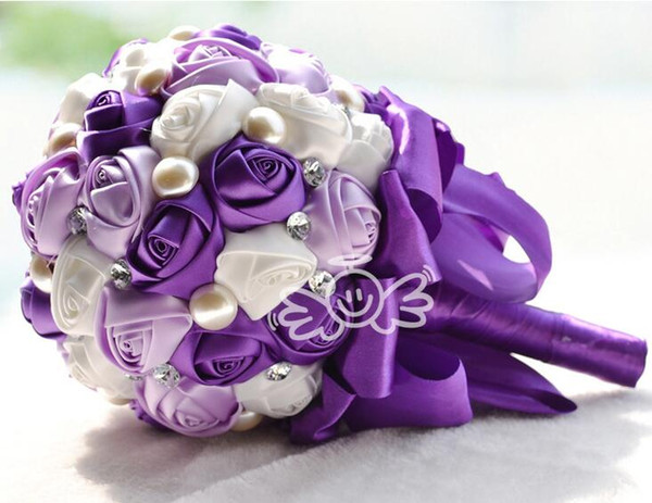 Fancy Bridal bouquets New Arrival Wedding Accessories Wedding Bouquets Purple,Champagne,Red Free Shipping New Arrival