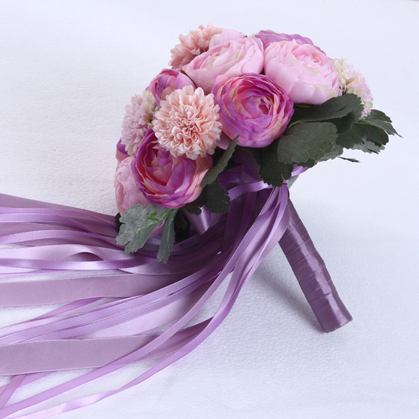 Stunning Red/Purple/Ivory Bridal Bouquets Wedding Accessories 2018 New Arrival 24*20cm Bridal Wedding Flowers Cheap Free Shipping