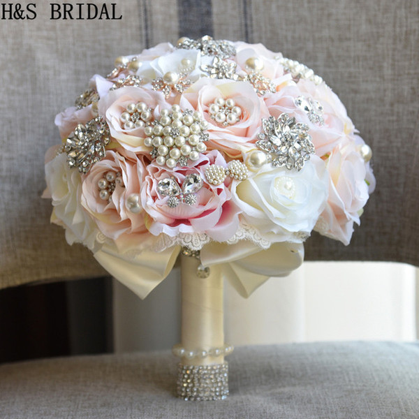 Round Blush Wedding Bouquet Teardrop Butterfly Brooches Bouquet Alternative Cascading Bouquet Crystal Wedding Flowers 2022vestidos