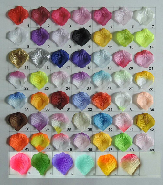 2000pcs/lot Artificial Silk Rose Petals Petalas Wedding Petal Flowers Wedding Events Accessories Wedding Decoration Flowers 55 Color