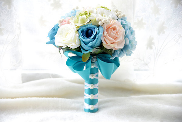 High Quality Artificial Silk Flowers Wedding Bouquet For Bridal Mariage Party Church Garden Bridal Bouquets Cheap Home Decorations 2019