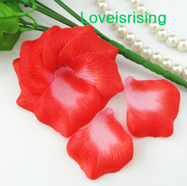 5 packs(720pcs) Red White Non-Woven Fabric Artificial Rose Flower Petal For Wedding Party Favor Decor-Free Shipping