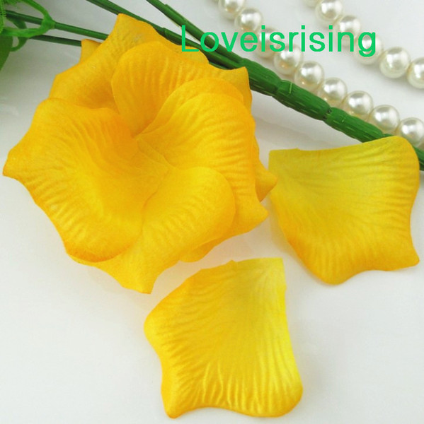 5 packs(720pcs) Gold Yellow Non-Woven Fabric Artificial Rose Flower Petal For Wedding Party Favor Decor-Free Shipping