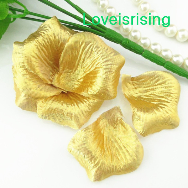 5 packs(720pcs) Gold Non-Woven Fabric Artificial Rose Flower Petal For Wedding Party Favor Decor-Free Shipping