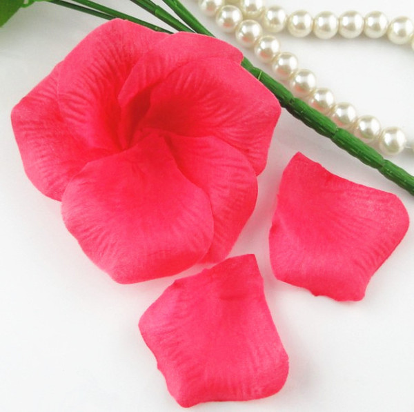 5 packs(720pcs) Fuchsia Non-Woven Fabric Artificial Rose Flower Petal For Wedding Party Favor Decor-Free Shipping