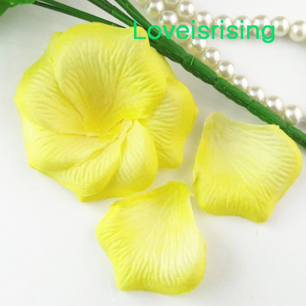 5 packs(720pcs) Light Yellow Non-Woven Fabric Artificial Rose Flower Petal For Wedding Party Favor Decor-Free Shipping