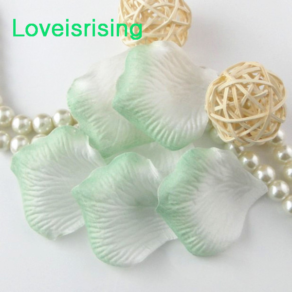 10 packs(1440pcs) Green White Non-Woven Fabric Artificial Rose Flower Petal For Wedding Party Favor Decor-Free Shipping