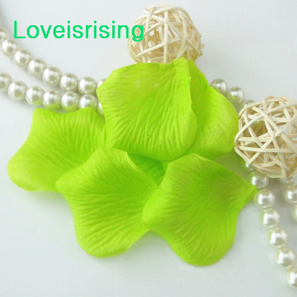 10 packs(1440pcs) Bright Green Non-Woven Fabric Artificial Rose Flower Petal For Wedding Party Favor Decor-Free Shipping