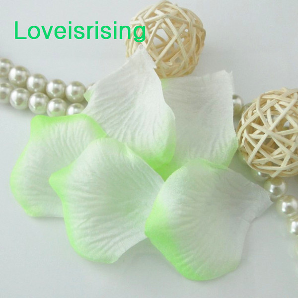 10 packs(1440pcs) Apple Green White Non-Woven Fabric Artificial Rose Flower Petal For Wedding Party Favor Decor-Free Shipping