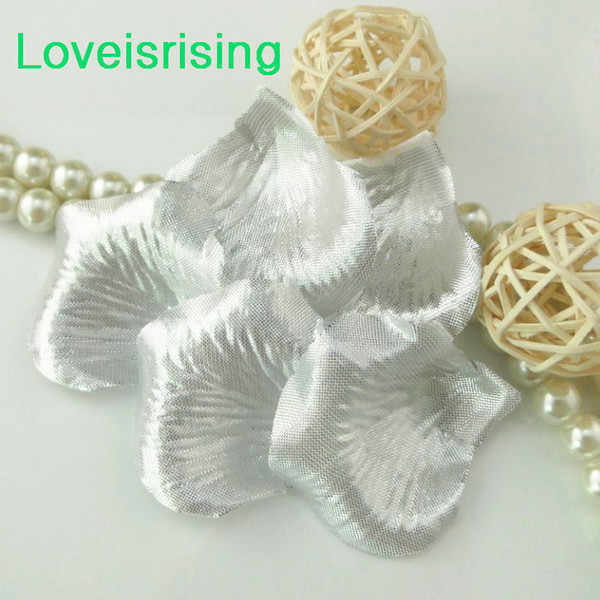 10 packs(1440pcs) Silver Non-Woven Fabric Artificial Rose Flower Petal For Wedding Party Favor Decor-Free Shipping