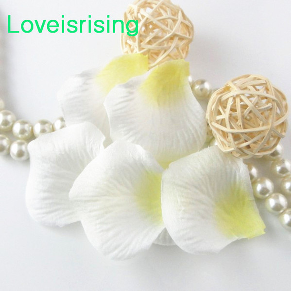 10 packs(1440pcs) White Yellow Non-Woven Fabric Artificial Rose Flower Petal For Wedding Party Favor Decor-Free Shipping