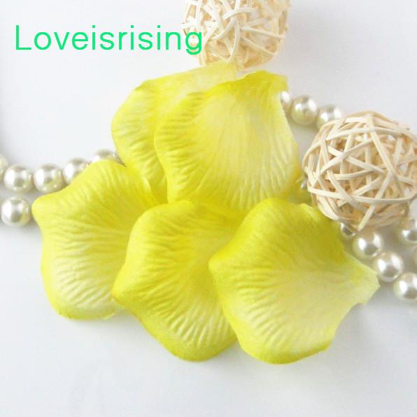 10 packs(1440pcs) Llight Yellow Non-Woven Fabric Artificial Rose Flower Petal For Wedding Party Favor Decor-Free Shipping