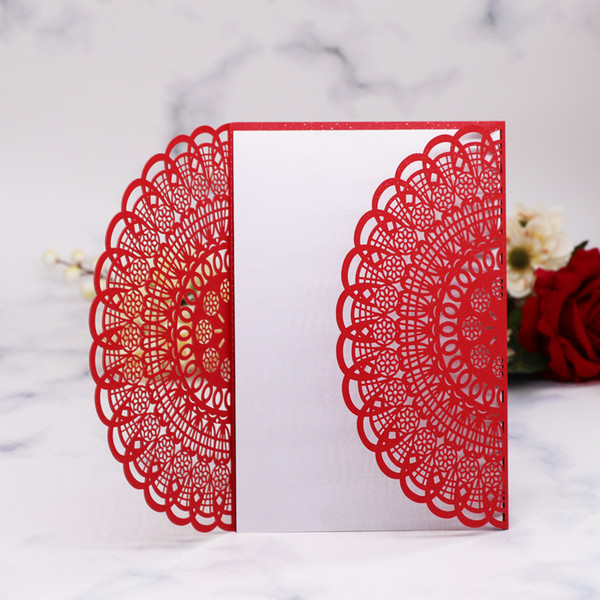 Beautiful Wedding Invitation Card Festival Card Hollow Laser Cut Vintage Ornate Style Apply To Grand Events Ceremony Supplies