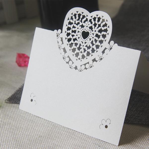 Hollow Laser Cut Wedding Invitation Cards Table Card Heart Pattern Design Supplies Party Grand Events Festival Invitation