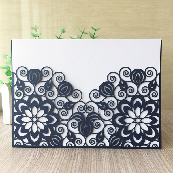 50PCS /lot Hollow Chinese Traditional Style Laser Cut Envelope Wedding Invitation Cards Gift Festival Blessing Cards