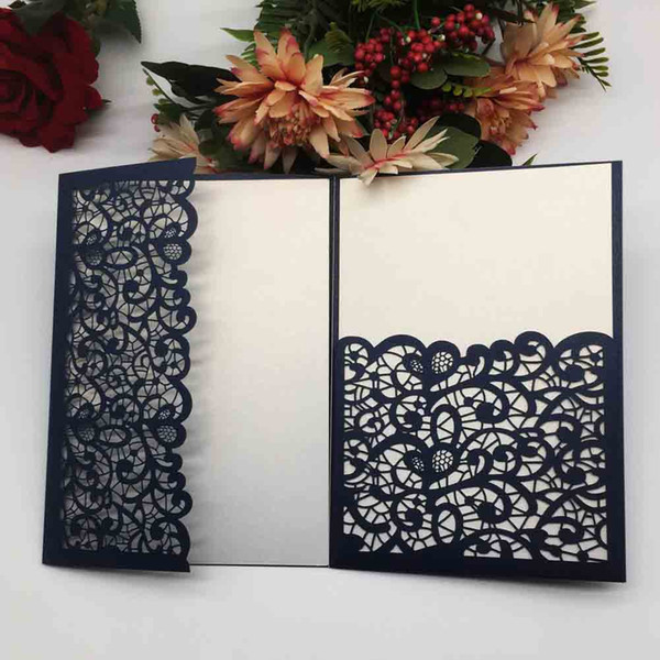 Hollow Laser Cut Sample Wedding Invitations Cards Silver Color Marriage Engagements Children's Day Festival Mother's Day Supplies