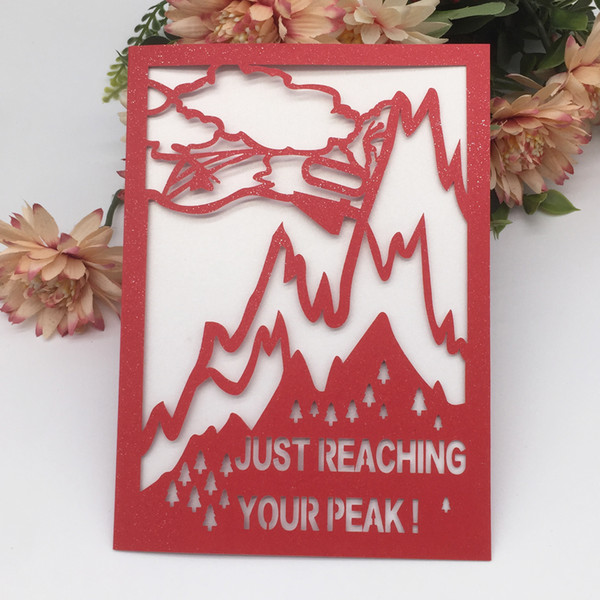 35PCS /lot Just Reaching Your Peak Wedding Invitation Cards Study Work Hard Words Cards Climbing Invitations