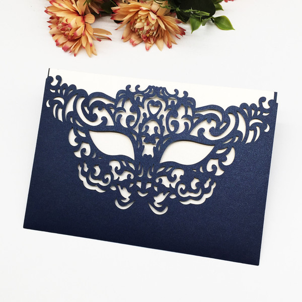 30pcs / lot Wedding Invitation Cards Mask Pattern Envelope Marriage Invitation Cards Graduation Ceremony Gifts Cards Supplies