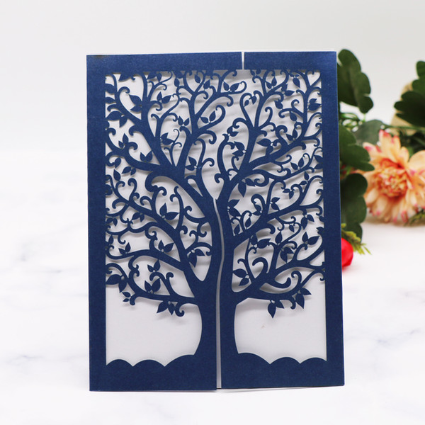 Love Tree Wedding Pearl Paper Invitation Card Nature Style Theme Party Engagements Ceremony Celebration Invitation Card Supplies