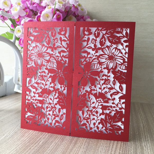 25Pcs /lot Wedding Invitation Card Beautiful Garden Flower Design Envelop Supply To Grand Events Festival Invitations Christmas Blessing