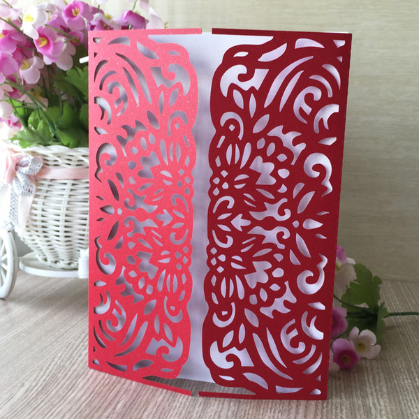 25 pcs / lot Exquisite Design With Wedding Invitations Cards Contains Envelop Delicate Pattern Business Birthday Party Marriage Ceremony