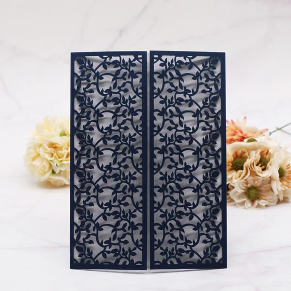 Exquisite Forest Light Theme Wedding Invitation Card Hollow Lace Design Festival Grand Events Party Blessing Card