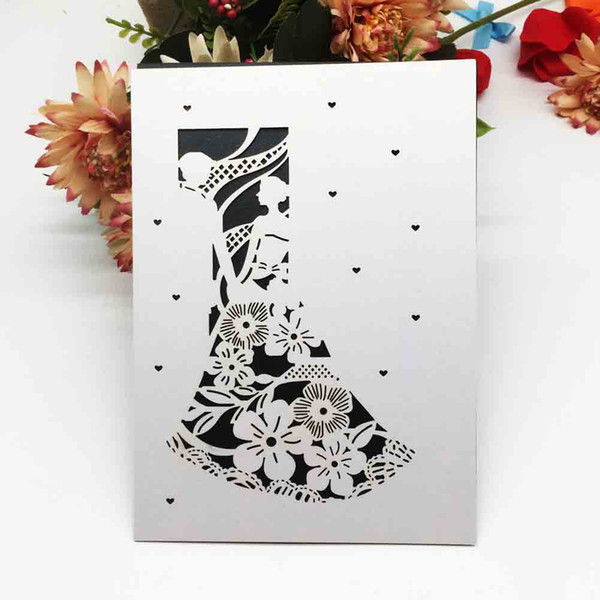 Hollow Laser Cut Sweet Wedding Invitation Card Marriage Engagements Festival Ceremony Blessing Gift Card Simple Style