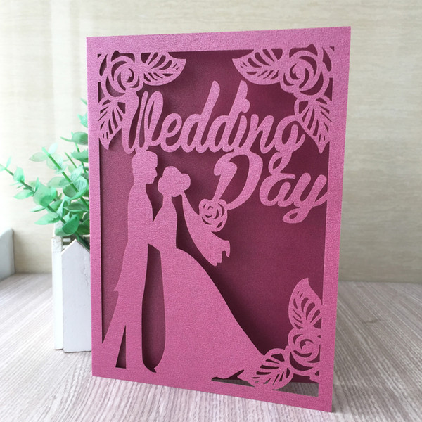 35PCS /lot Hollow Laser Cut Wedding Invitation Cards Bride And Groom Ceremony Engagement Invitations Blessing Lovers Gifts Supplies