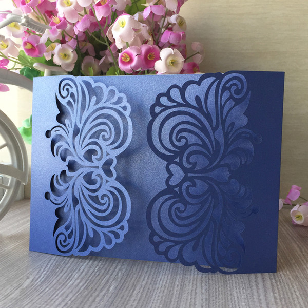 35PCS /lot Hollow Laser Cut Flower Wedding Invitations Cards Garden Party Invitations Cards Thanksgiving Gifts Cards Decoration With Lace