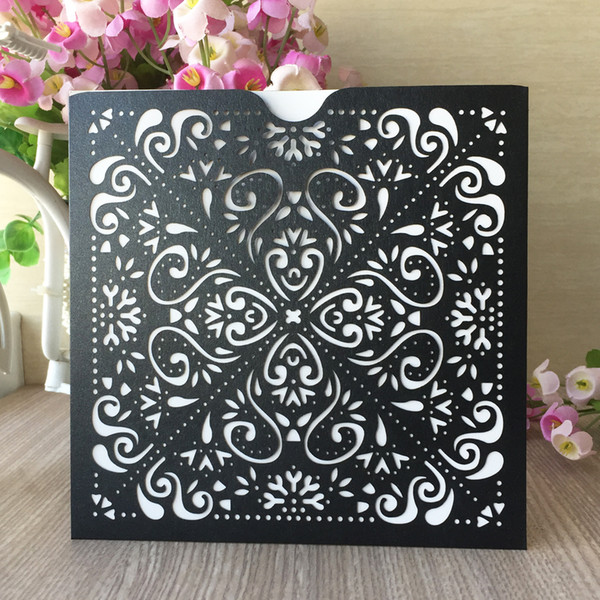 35PCS /lot Hollow Laser Cut Garden Pattern Wedding Invitation Cards Luxury Card Apply To Grand Activity Ceremony Invitations