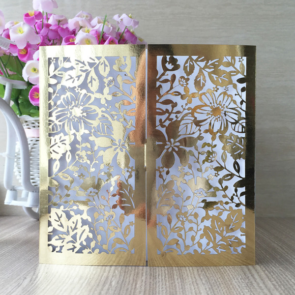 30Pcs /lot Comely Garden Design Wedding Invitation Card Exquisite Envelop Supply To Benediction Cute Cards Party Invitations