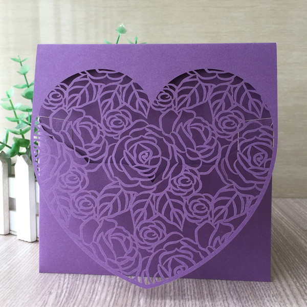 35PCS /lot Exquisite Envelope Wedding Invitation Cards Decoration With Engagements Best Greeting Cards Big Heart Rose Supplies