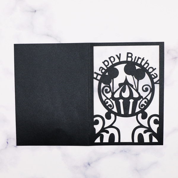 Black Sample Invitation Card Wedding Hollow Laser Card Birthday Party BABY Shower Party Supplies Hollow Out Invitation Card