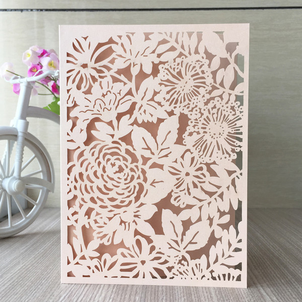 Wedding Invitation Card Various Flower Design Hollow Laser Cut Envelope Apply To Graduation Ceremony Engagements Greeting Cards