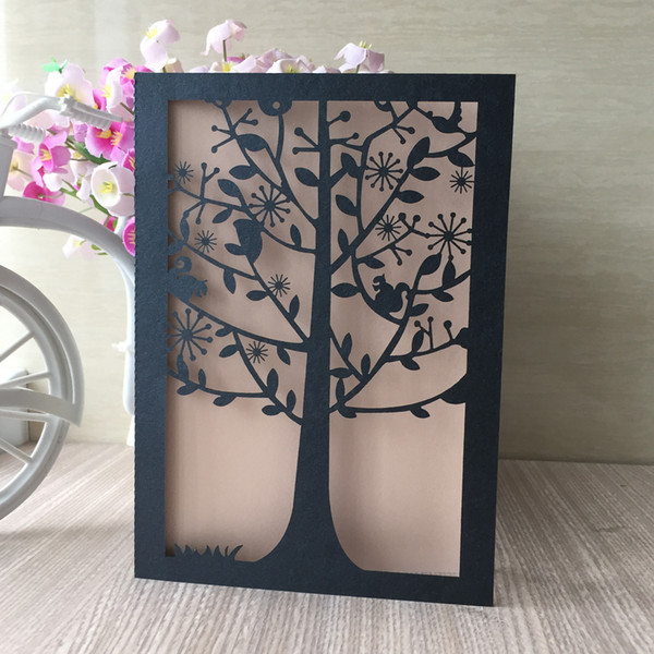 Hollow Laser Cut Love Tree Wedding Invitation Cards Birthday Party High-end Invitation Cards Valentine's Day Invitation Cards