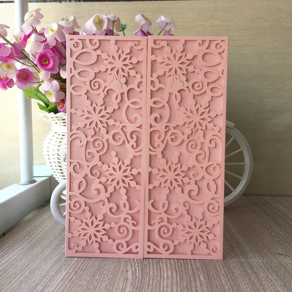 Weeding Invitation Card Sculpture Flower And Heart Lace Pattern Gift Cards Festival Blessing Invitation Cards Supplies