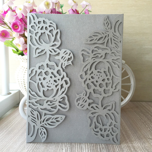 Roses Flower Pattern Sculpture Lace Cards Weeding Invitation Card Engagement Marriage Birthday Anniversary Ceremony Invitation Supplies