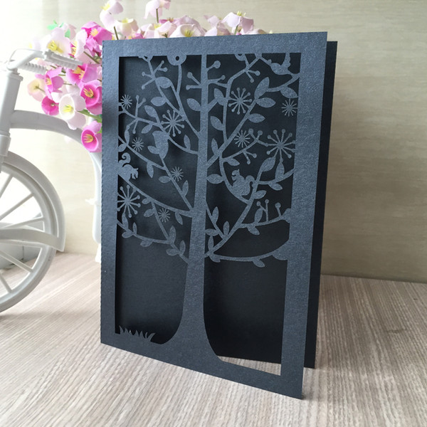 Sculpture Tree Wedding Invitation Cards Engagements Ceremony Birthday Party Festival Celebration Invitation Cards Hollow Laser Cut