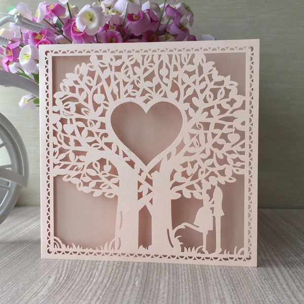 Sweet Invitation Cards Exquisite Design With Hollow Laser Cut Invitation Cards Valentine's Day Theme Party Supplies