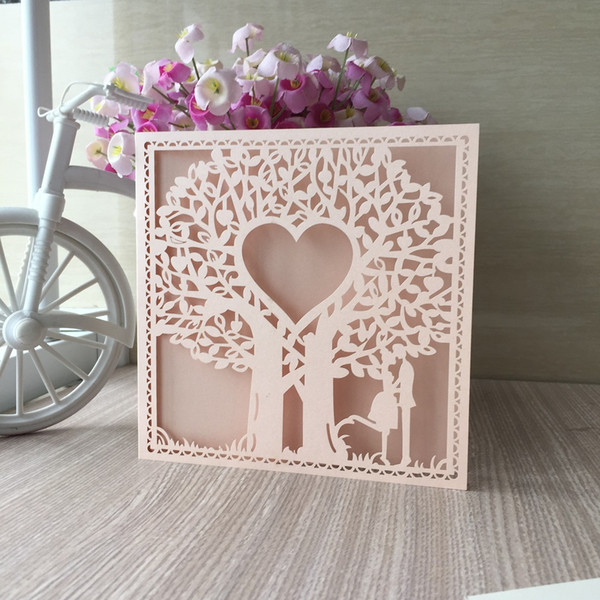 Hollow Laser Cut Invitation Cards Wedding Engagements Ceremony Birthday Party Valentine's Day Invitations Lace Design Cards