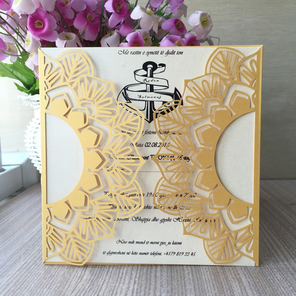 Wedding Invitation Cards Luxury Envelope Blessing Invitation Gifts Thanksgiving Cards Valentine's Cards Supplies Hollow Laser Cut