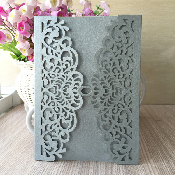 Wedding Invitation Cards Hollow Laser Cut Flowers Design With Pattern Apply To Engagements Marriage Festival Ceremony