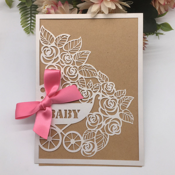 Card And Butterfly Knot Wedding Invitation Card Baby Shower Theme Party Invitation Card And Butterfly Knot Design