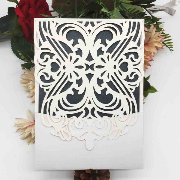 Hollow Laser Cut Luxury Wedding Invitation Cards Business Grand Events Hollow Laser Cut Lace Design With Invitation Cards