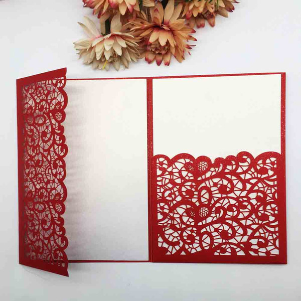 Chinese Traditional Style Wedding Invitations Cards Exquisite Sculpture Marriage Ceremony Blessing Business Invitations Hollow Laser Cut