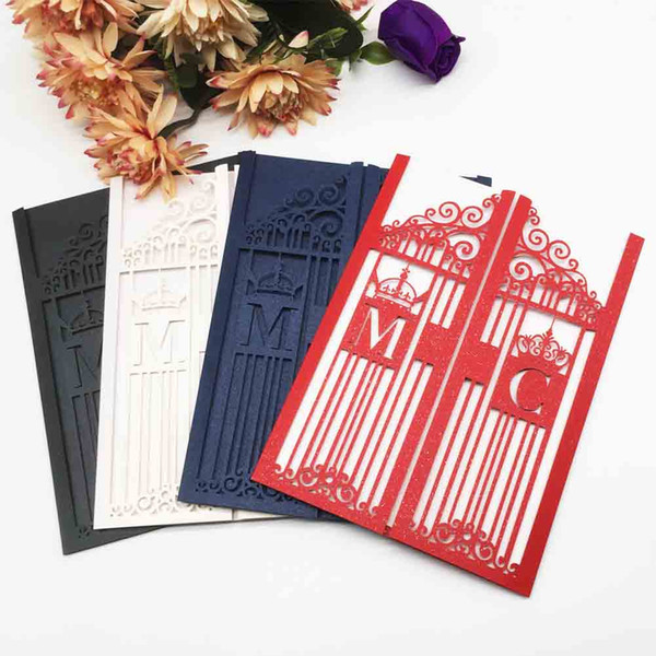 Hollow Laser Cut Luxury Wedding Invitation Cards Custom Words Using For Engagements Ceremony Valentine's Day Gifts Cards