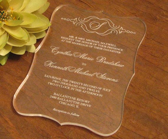 2016 High quality Acrylic clear Wedding invitations card,wedding invites,acrylic invitations,wedding invitations,