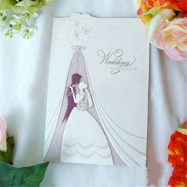 2016 European Style Handmade Personalised Wedding Bride Groom Congratulations Card Party Wedding Invitations Cards Wedding Cards