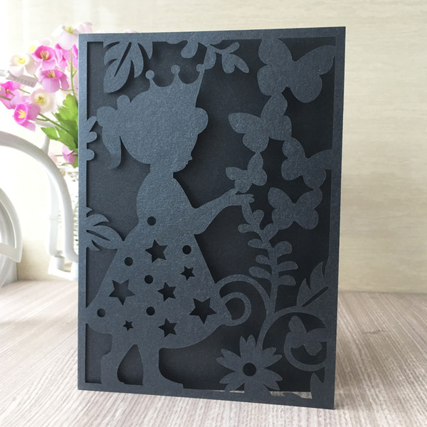 45PCS Sweet Girl Wedding Invitation Card Invitation Card With Children Theme Birthday Party Greeting Gift Cards Children's Day Invitations